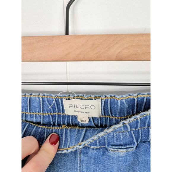 Anthropologie Pilcro Izzie Relaxed Pull On Barrel Jeans Large Cropped Wide Leg - Picture 12 of 12